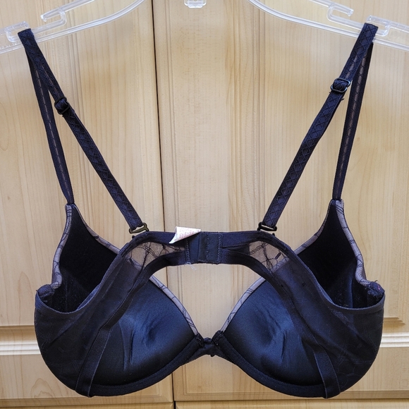 Lily of France 34C Bra Lace Convertible Regular Racerback Black Tan - Picture 3 of 5